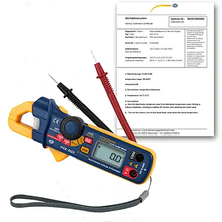 Pinza amperimétrica incl. certificado de calibración ISO