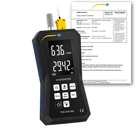 Registrador de datos incl. certificado de calibración ISO