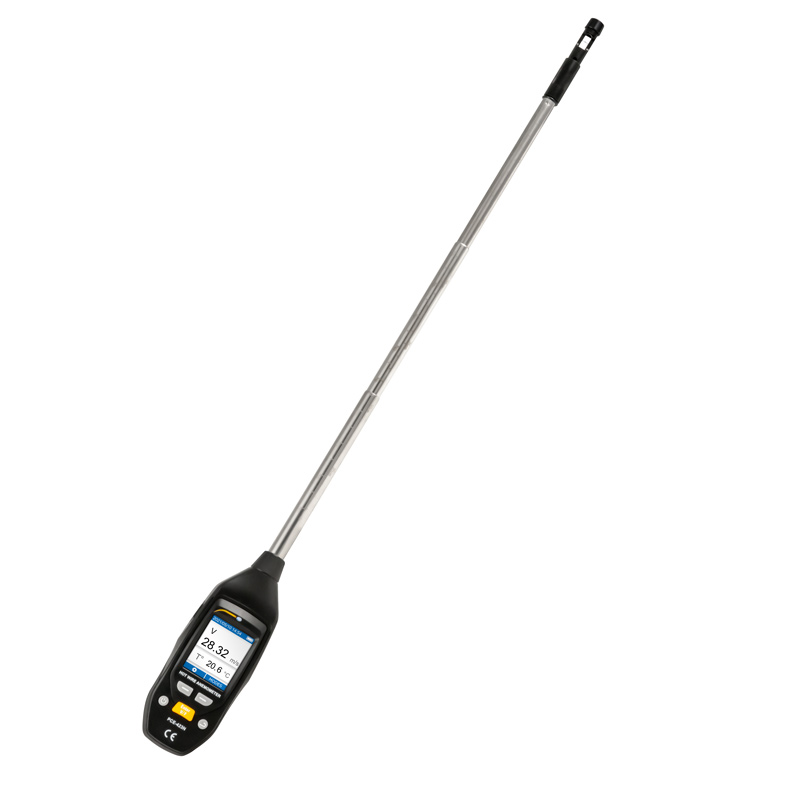 PCE Instruments Anemómetro de hilo térmico con memoria / Rango: 0 ... 30 m/s /  Interfaz micro USB / Soporte para trípode de 3/8" / Formato archivo CSV / Acumulador recargable / Calibración opcional / Sonda telescópica de hasta 426 mm PCE-423N - 1