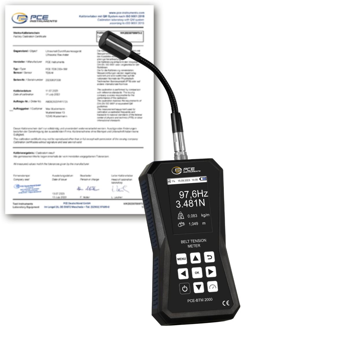 Medidor de tensión PCE-BTM 2000A-ICA incl. certificado calibración ISO 