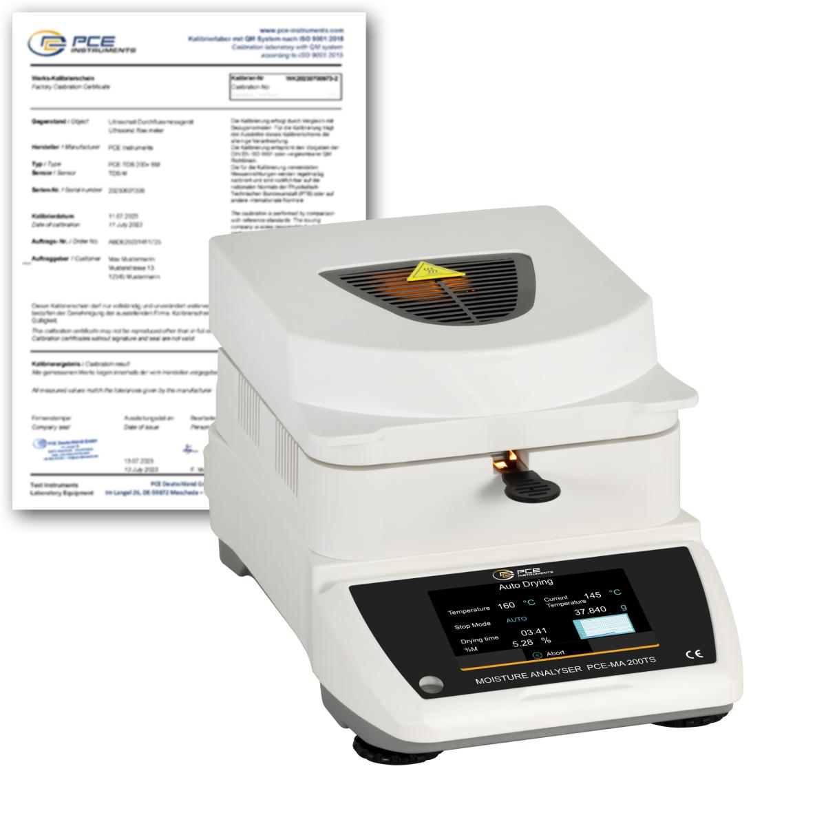 Equipo de ensayo para materiales plásticos PCE-MA 200TS-ICA incl. certificado calibración 