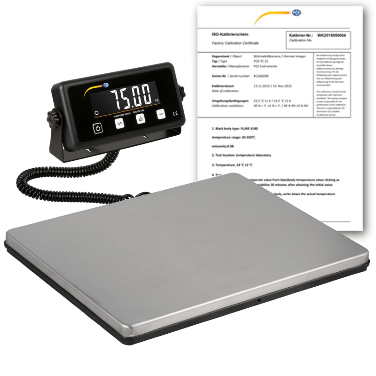Balanza dosificadora PCE-PB 75N-ICA incl. certificado calibración ISO 