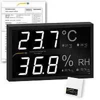 Visualizador de temperatura y humedad incl. certificado de calibración ISO