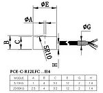 Célula de carga serie PCE-C-R12LFC - Dimensiones