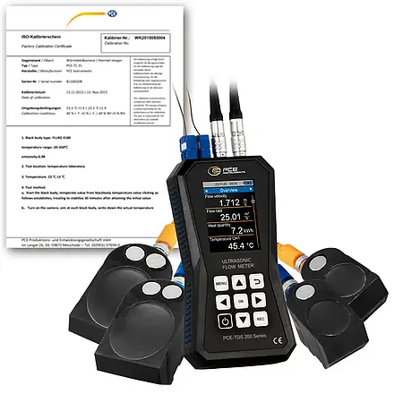 BTU Meter / Clamp on Heat meter PCE-TDS 200+ ML-ICA incl. ISO-Calibration Certificate