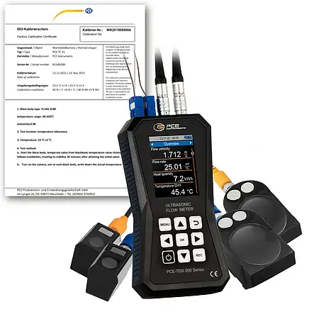 BTU Meter / Clamp on Heat meter PCE-TDS 200+ SL-ICA incl. ISO Calibration Certificate