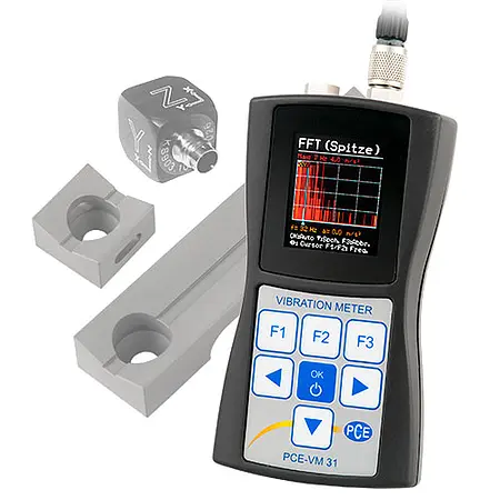 Condition Monitoring Human Vibration Meter with Hand-Arm Sensor PCE-VM 31-HA