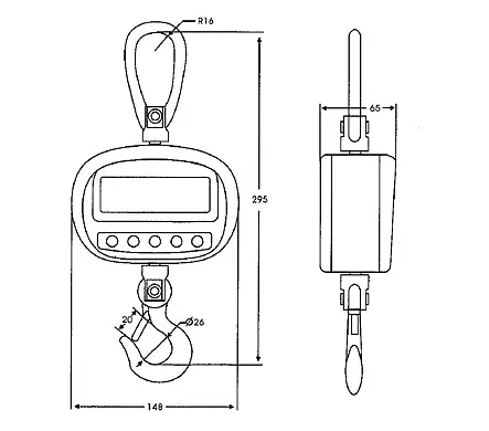 Hanging Scales PCE-CS 300 diagram