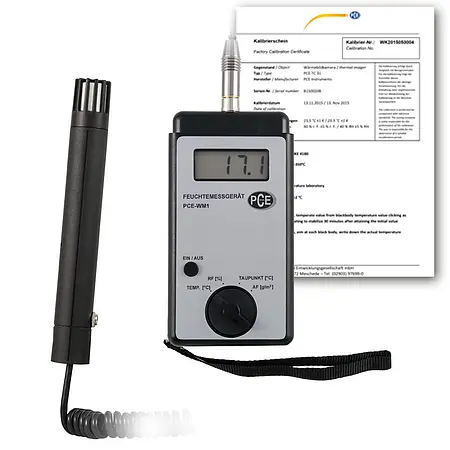 Multi-function Metric Thermo Hygrometer PCE-WM1-ICA incl. ISO Calibration Certificate