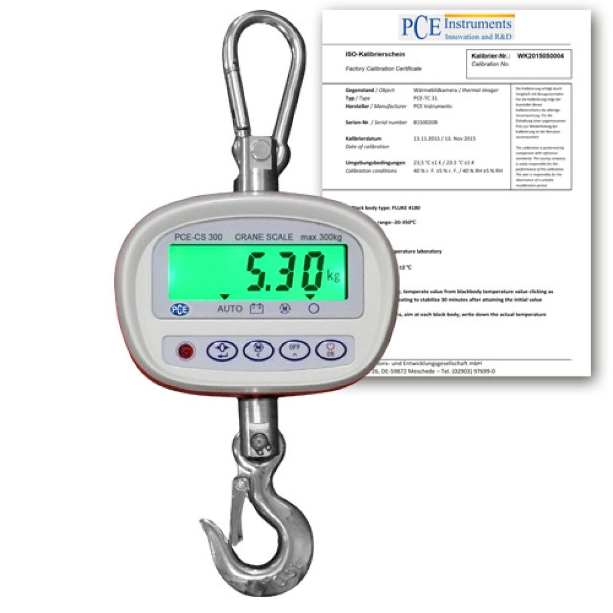 Suspended Scale PCE-CS 300-ICA incl. ISO Calibration Certificate 