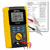 Micro-, milli-, megohmmeter PCE-MO 2005-ICA incl. ISO-Calibration Certificate 