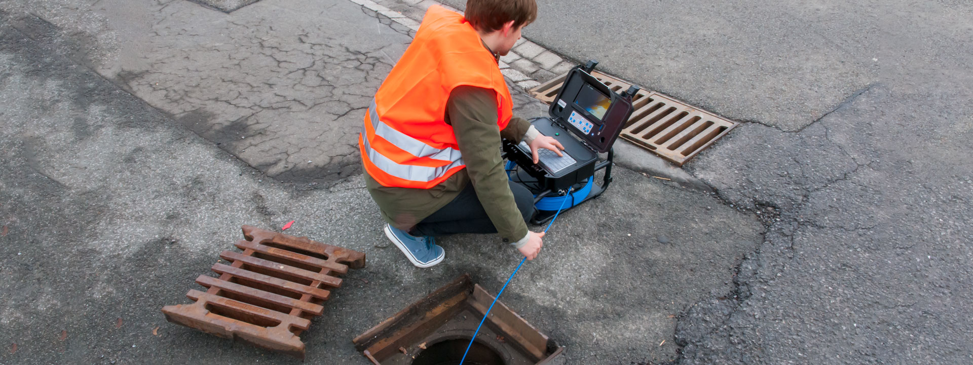 Visual inspection of an industrial duct.