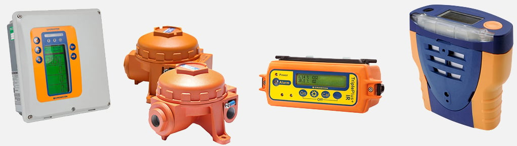 Gas detectors for clean and waste water