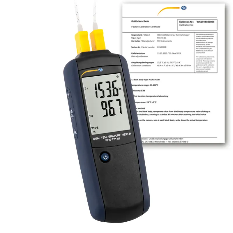 Thermomètre portatif étanche à platine RTD, sonde de 1/8dia x 5L, avec  certificat d'étalonnage