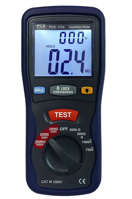 Appareil de mesure électrique Mesureur d'isolement | Partie avant