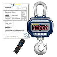 Dynamomètre PCE-CS 3000N avec certificat d'étalonnage ISO 
