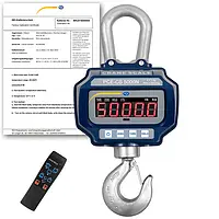 Dynamomètre PCE-CS 5000N avec certificat d'étalonnage ISO 