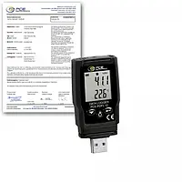 Enregistreur de transport PCE-PDFL 10-ICA avec certificat d'étalonnage ISO 