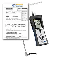 Mesureur de débit PCE-HVAC 2-ICA avec certificat d'étalonnage ISO 