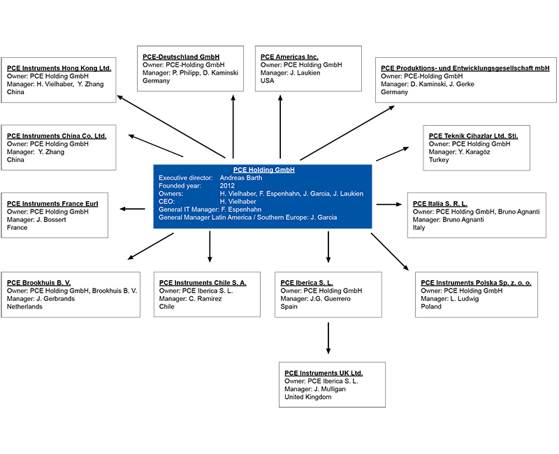 Organigramma di PCE Holding