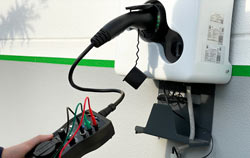 Testing of an e-charging station.