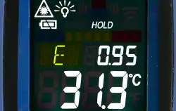 Infrared thermometer display.