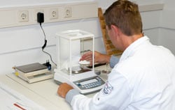 Laboratory balance in use at University Material Research.