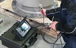 Fittings quality check with an industrial boroscope.