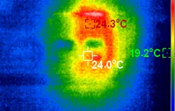 Thermal image of thermal imager PCE-TC 33N.