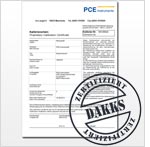 Ejemplo de certificado de calibración DAkkS para equipos de prueba