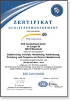 Certificat d'étalonnage
