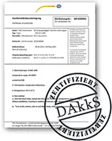 Certificado de calibração DakkS