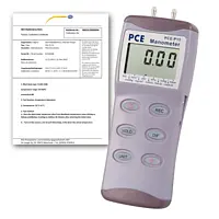 Differential Pressure Meter PCE-P15-ICA Incl. ISO Calibration Certificate 