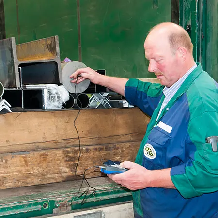 Uso dell'analizzatore di materiale
