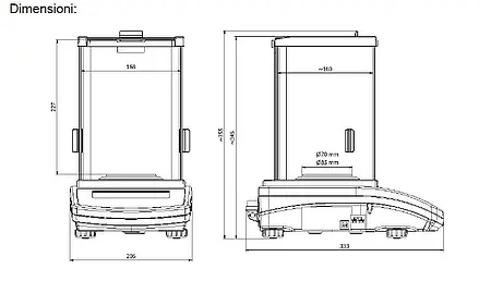 Dimensioni Bilancia di precisione AS.M