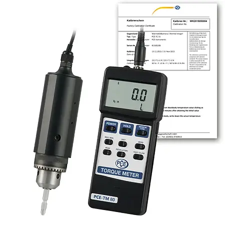 Misuratore di coppia PCE-TM 80-ICA (Rapporto di taratura ISO incluso)