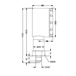 Dimensioni del misuratore di pressione con connessione G1/4"