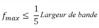 Formule de la fréquence maximum en rapport avec la largeur de bande