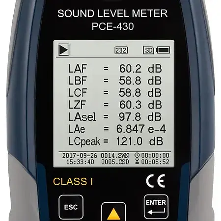 Analyseur de bruit | Affichage