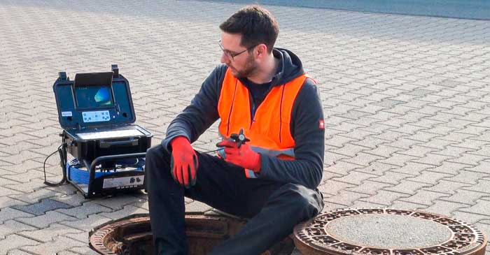 Vídeo demostrativo de cámara de inspección para tuberías detectando obstrucciones