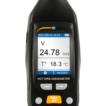 Anemómetro con sonda térmica - Pantalla