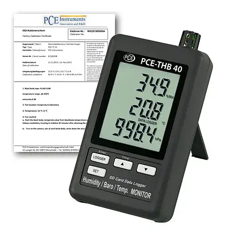 Barómetro digital incl. certificado de calibración ISO