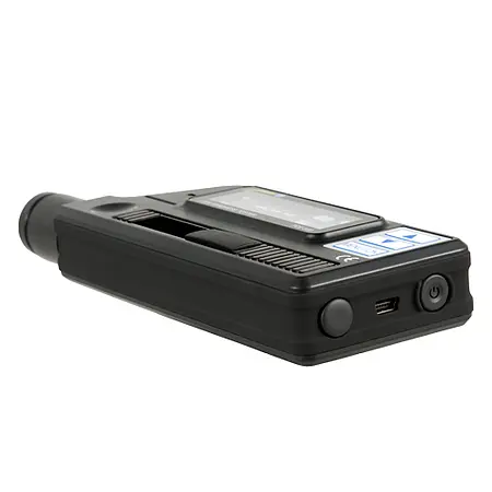 Comprobador de material PCE-950 - Conexiones, botón de encendido y apagado, botón del percutor
