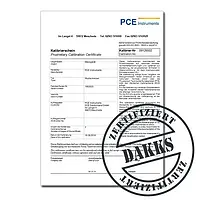 Certificado de calibración DAkkS para fuerza de cierre