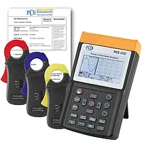 Medidor de potencia y armónicos PCE-830-1-ICA incl. certificado ISO 