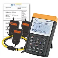 Medidor de potencia y armónicos PCE-830-3-ICA incl. certificado ISO 