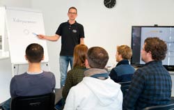 Medidor de calidad del aire durante la formación.