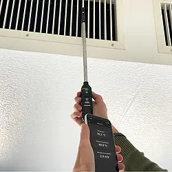 Medidor de climatización HVAC - Realizando una medición