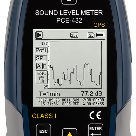 Medidor de sonido PCE-432 - Pantalla 1