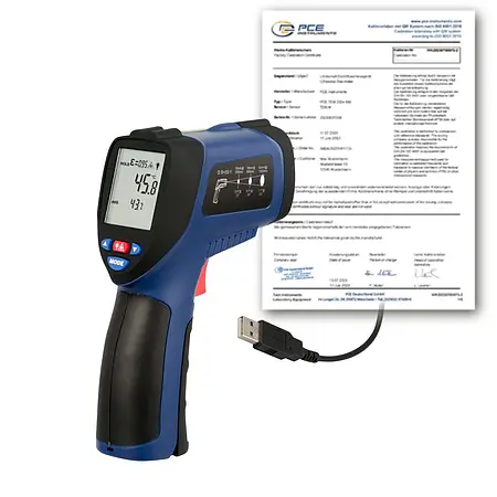 Termómetro infrarrojo incl. certificado de calibración ISO